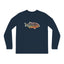 nachhaltiges T-Shirt - Piranha, 100% Baumwolle (Bio-Baumwolle), langer Arm, vegan und fair French Navy