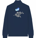 blauer Schmetterling - Sweater mit Reißverschluss - JulesClothing FAVes - 41509_45980 - Sweater mit Zipper