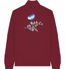 blauer Schmetterling - Sweater mit Reißverschluss - JulesClothing FAVes - 41509_45950 - Sweater mit Zipper