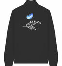 blauer Schmetterling - Sweater mit Reißverschluss - JulesClothing FAVes - 41509_45925 - Sweater mit Zipper