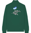 blauer Schmetterling - Sweater mit Reißverschluss - JulesClothing FAVes - 41509_45940 - Sweater mit Zipper