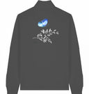 blauer Schmetterling - Sweater mit Reißverschluss - JulesClothing FAVes - 41509_45970 - Sweater mit Zipper