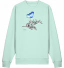 Blauer Schmetterling | Sweatshirt | Vegan | Bio-Baumwolle | Natural Raw | Frau