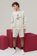 Blauer Schmetterling Sweatshirt Vegan Bio-Baumwolle Natural Raw Mann