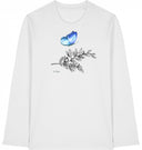 blauer Schmetterling - T-Shirt mit langem Arm - JulesClothing FAVes - 41510_45358 - Longsleeve