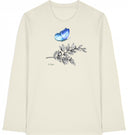 blauer Schmetterling - T-Shirt mit langem Arm - JulesClothing FAVes - 41510_45390 - Longsleeve