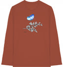 blauer Schmetterling - T-Shirt mit langem Arm - JulesClothing FAVes - 41510_45446 - Longsleeve