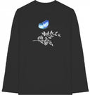 blauer Schmetterling - T-Shirt mit langem Arm - JulesClothing FAVes - 41510_45366 - Longsleeve