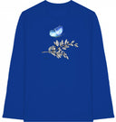 blauer Schmetterling - T-Shirt mit langem Arm - JulesClothing FAVes - 41510_45398 - Longsleeve