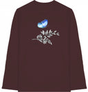 blauer Schmetterling - T-Shirt mit langem Arm - JulesClothing FAVes - 41510_45406 - Longsleeve