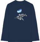 blauer Schmetterling - T-Shirt mit langem Arm - JulesClothing FAVes - 41510_45438 - Longsleeve