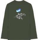 blauer Schmetterling - T-Shirt mit langem Arm - JulesClothing FAVes - 41510_45422 - Longsleeve