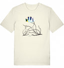 Gestreifter Fisch T-Shirt Vegan Bio-Baumwolle Natural Raw Frau