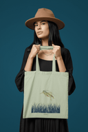 Grashüpfer Stoffbeutel Vegan Bio-Baumwolle Stem Green Frau