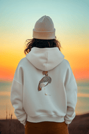 Kranich Hoodie Vegan Bio-Baumwolle Natural Raw Frau