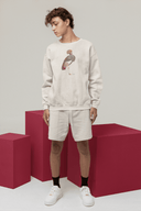 Kranich Sweatshirt Vegan Bio-Baumwolle Natural Raw Mann