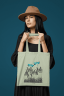 Libellen Stoffbeutel Vegan Bio-Baumwolle Stem Green Frau