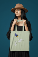 Meise Stoffbeutel Vegan Bio-Baumwolle Stem Green Frau