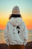 Pinguin Hoodie Vegan Bio-Baumwolle Natural Raw Frau