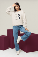 Pinguin Sweatshirt Vegan Bio-Baumwolle Natural Raw Frau