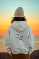 Rosa Schmetterling Hoodie Vegan Bio-Baumwolle Natural Raw Frau