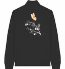 rosa Schmetterling - Sweater mit Reißverschluss - JulesClothing FAVes - 41525_45925 - Sweater mit Zipper