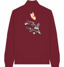 rosa Schmetterling - Sweater mit Reißverschluss - JulesClothing FAVes - 41525_45950 - Sweater mit Zipper