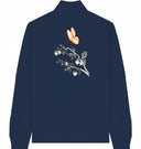 rosa Schmetterling - Sweater mit Reißverschluss - JulesClothing FAVes - 41525_45980 - Sweater mit Zipper