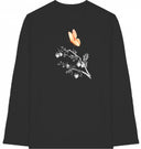 rosa Schmetterling - T-Shirt mit langem Arm - JulesClothing FAVes - 41526_45366 - Longsleeve