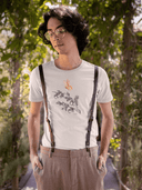 Rosa Schmetterling T-Shirt Vegan Bio-Baumwolle Natural Raw Mann